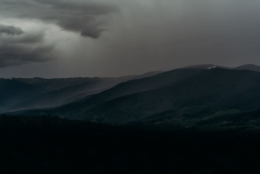 monutains, clouds, sky, dark, mountain, beauty in nature, cloud - sky HD wallpaper