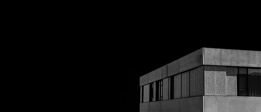 building, architecture, concrete, grey, black, black and white HD wallpaper