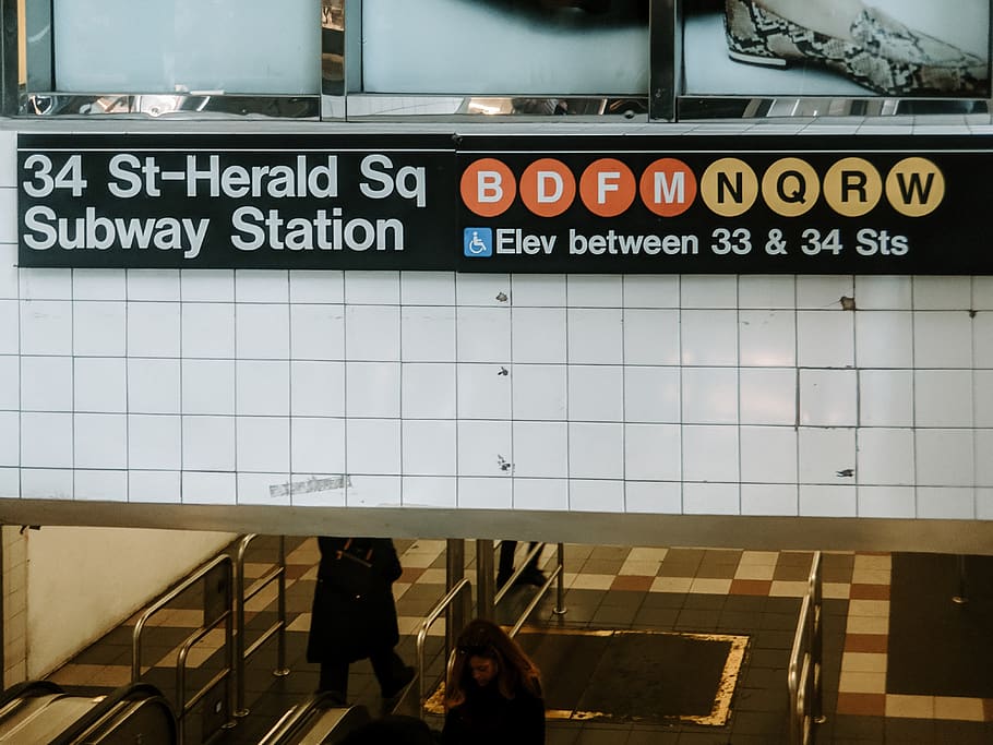 subway station signage, text, communication, western script, architecture HD wallpaper