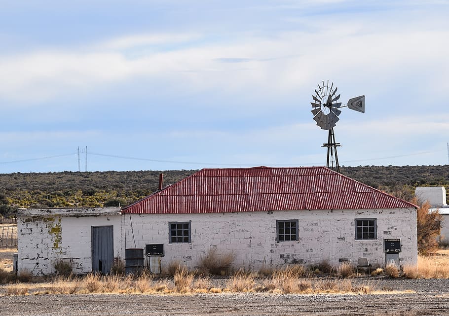 ranch, desert, route, place, field, sky, architecture, built structure HD wallpaper
