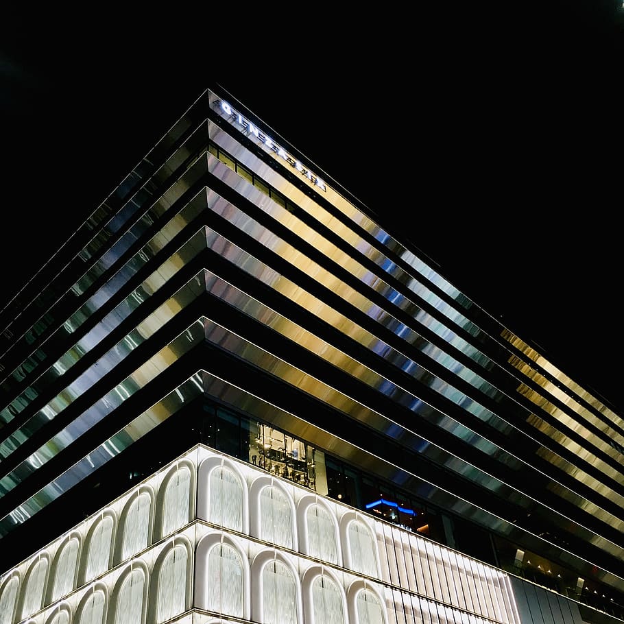 chūō-ku, japan, geometry, night, ginza, tokyo, architecture HD wallpaper