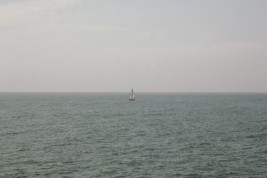 ocean, cool, chill, mood, sea, water, sailboat, nautical vessel HD wallpaper