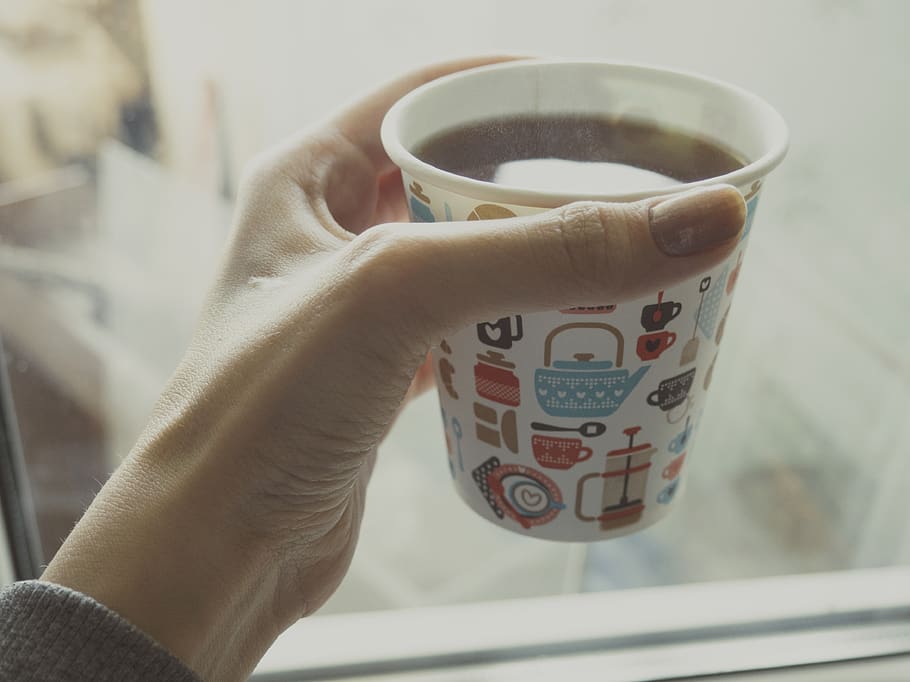 coffee, drink, cup, hand, holding hand, human hand, food and drink HD wallpaper