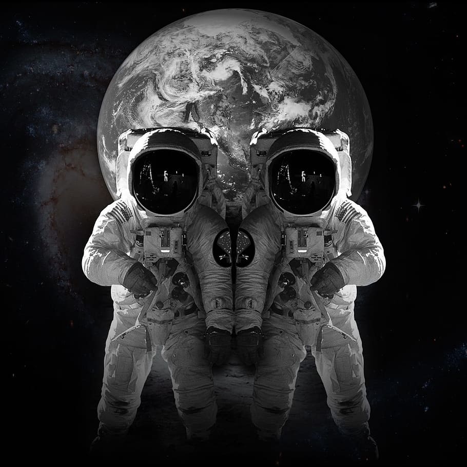 space, astronaut, scientist, lunar, gravity, work, black background HD wallpaper
