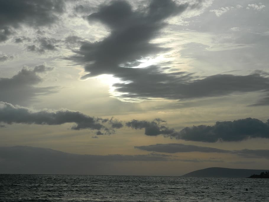 sky, sea, clouds, sunset, water, cloud - sky, beauty in nature HD wallpaper