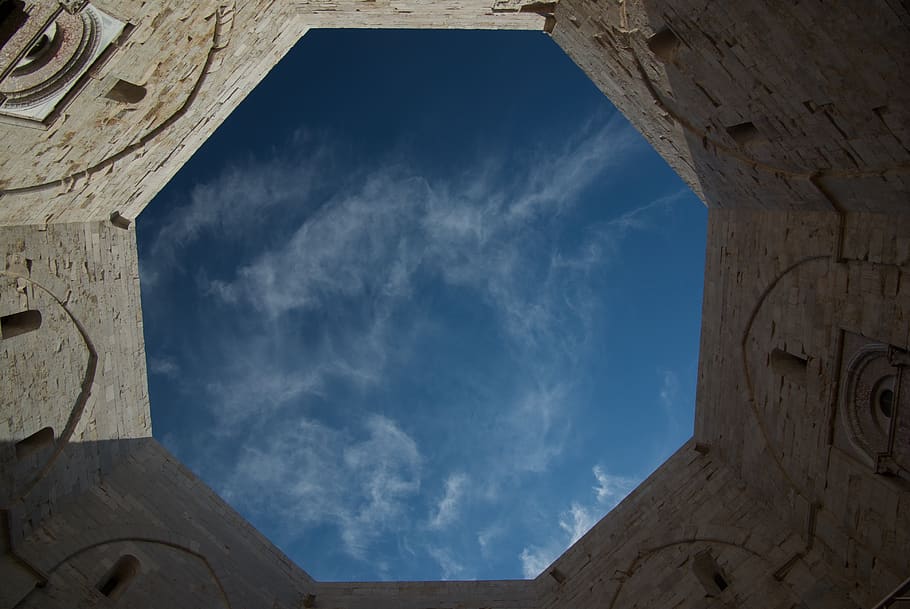 italy, castel del monte, geometry, sky, architecture, cloud - sky HD wallpaper
