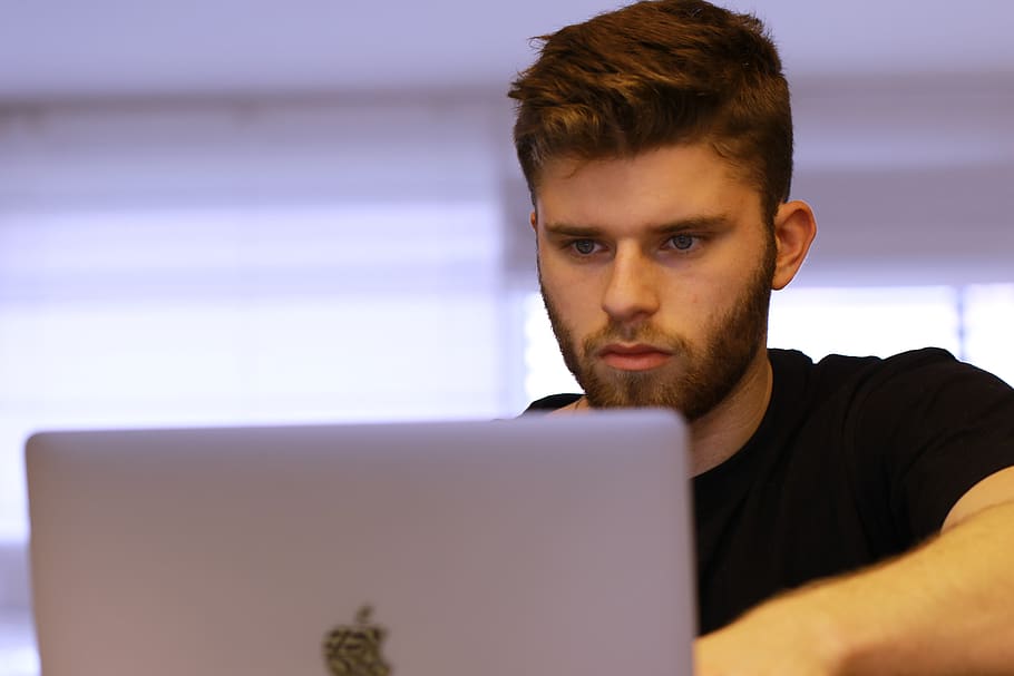young man, student, studying, learning, laptop, computer, one person HD wallpaper