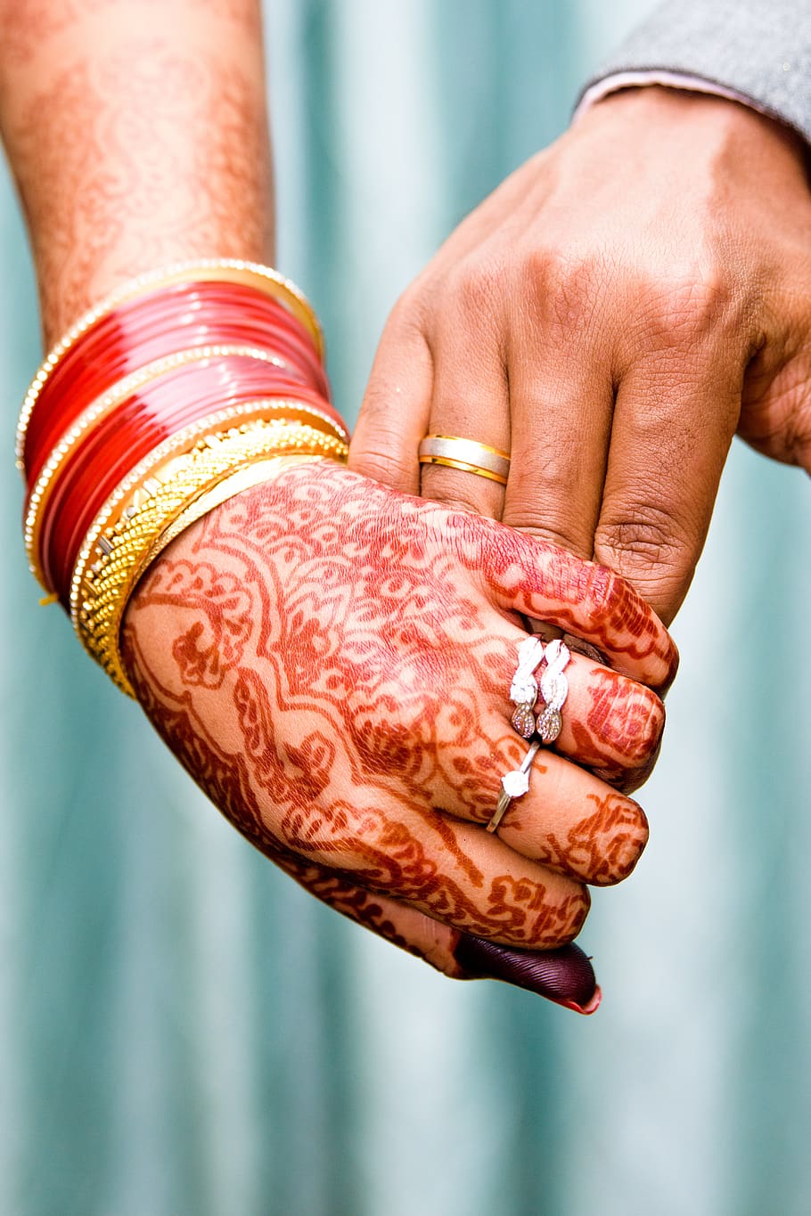 love, holding hands, mehendi, couple, people, relationship