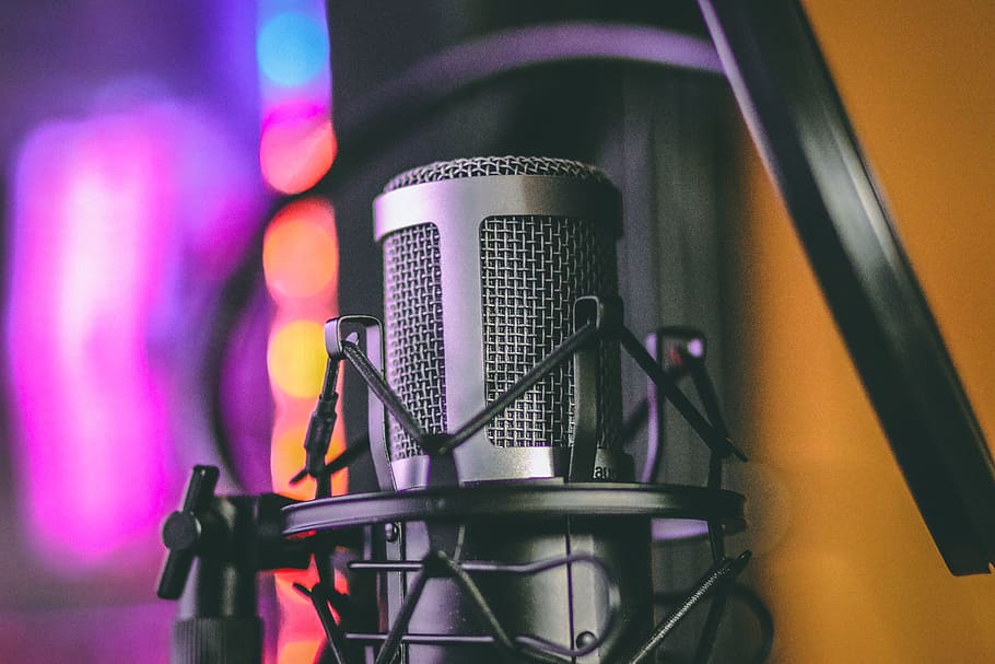 black condenser microphone, technology, input device, music, arts culture and entertainment HD wallpaper