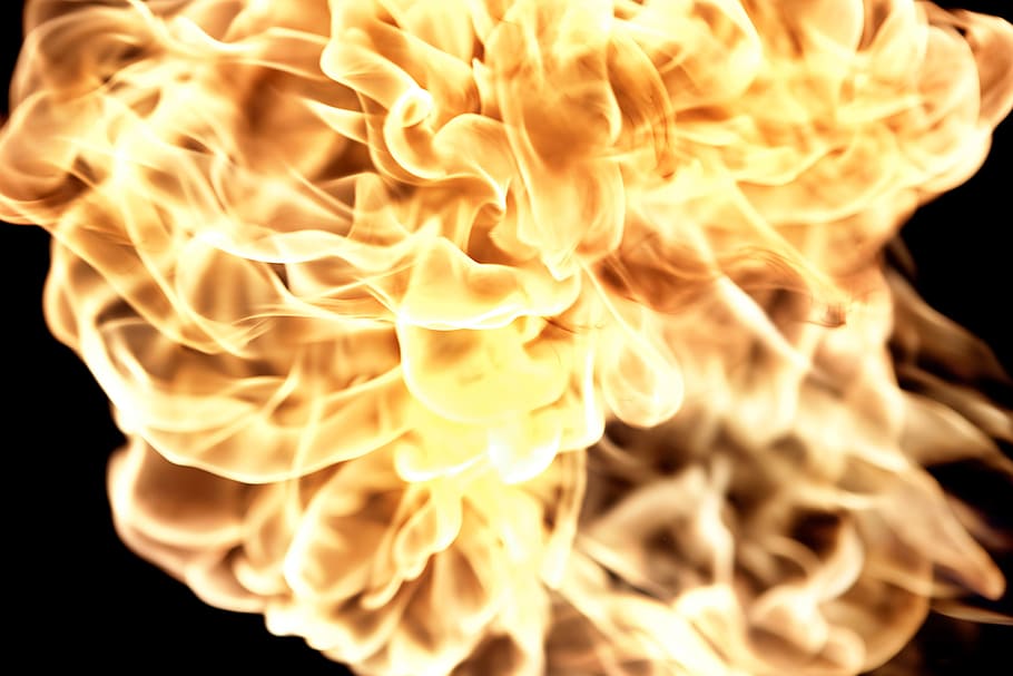 fire, flame, hell, cooking, black, burn, heat, detail, closeup HD wallpaper