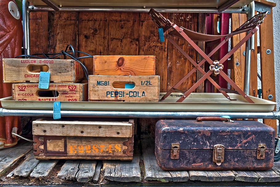 box, junk, antique, tokyo, wood - material, no people, day HD wallpaper