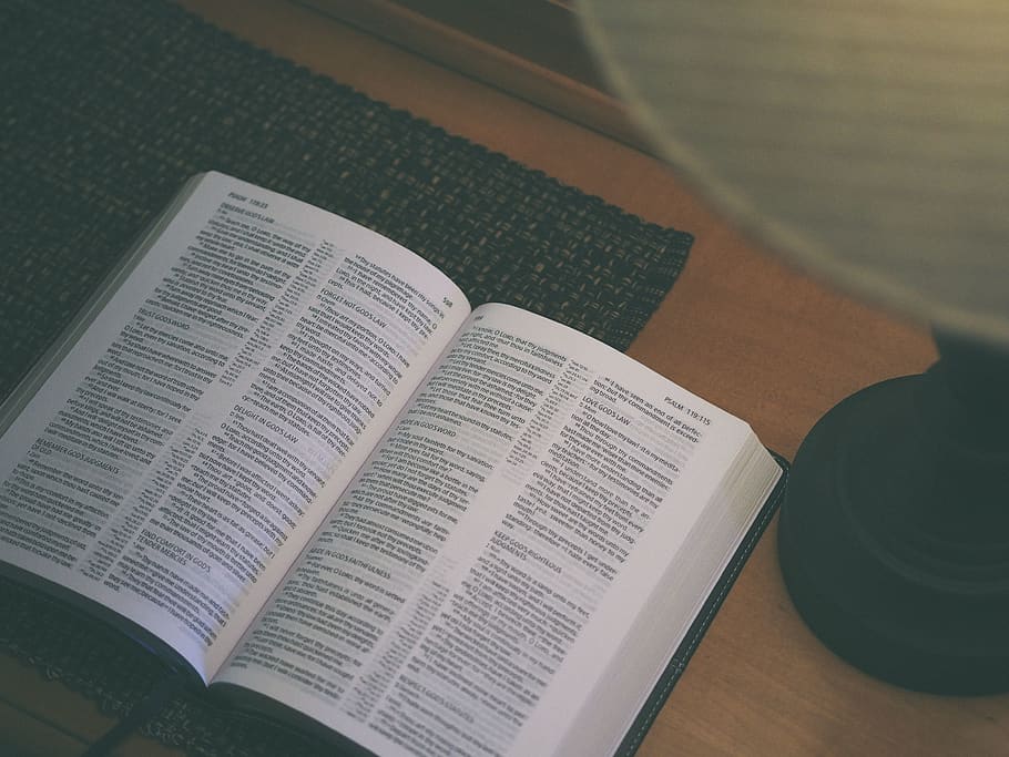 holy, book, bible, reading, religion, table, room, publication HD wallpaper
