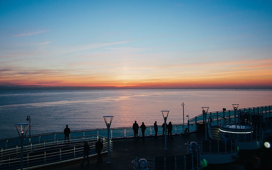 baltic sea, ship, sunset, water, cruise, clouds, sky, regal princess HD wallpaper