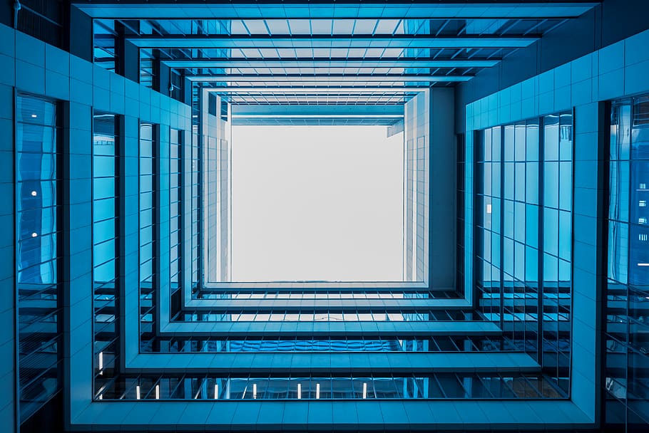 architecture, cube, blue, house, square, business centre, tower HD wallpaper