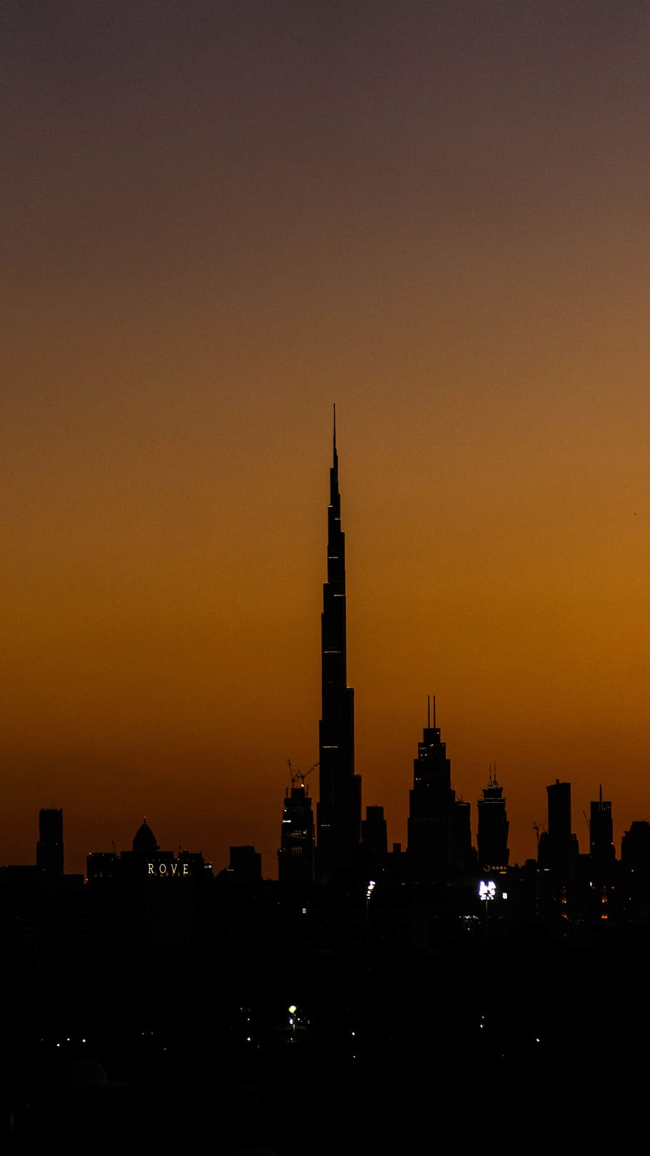 building, tower, spire, architecture, steeple, dubai, silhouette HD wallpaper