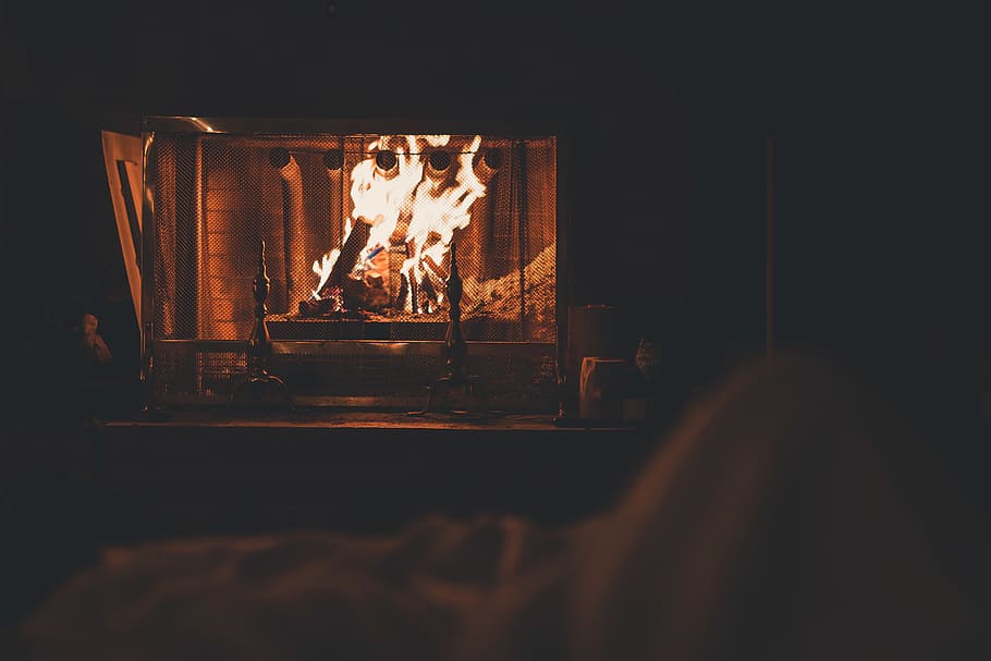 Firewood Burning In Fireplace, cozy, flame, heat, fire - natural phenomenon HD wallpaper