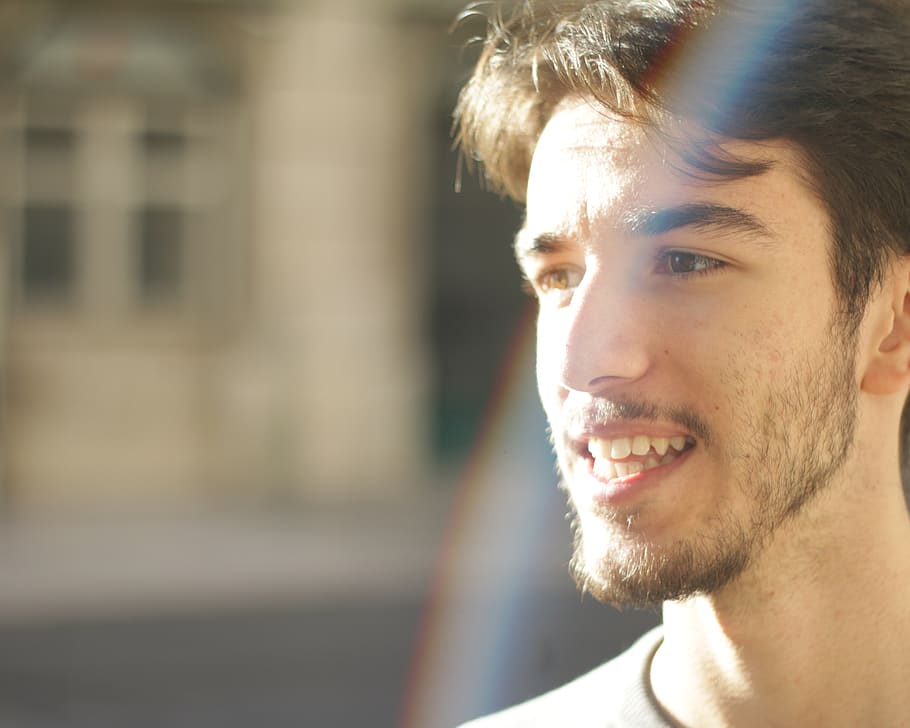 close up, men, portrait, beard, one person, headshot, looking at camera HD wallpaper