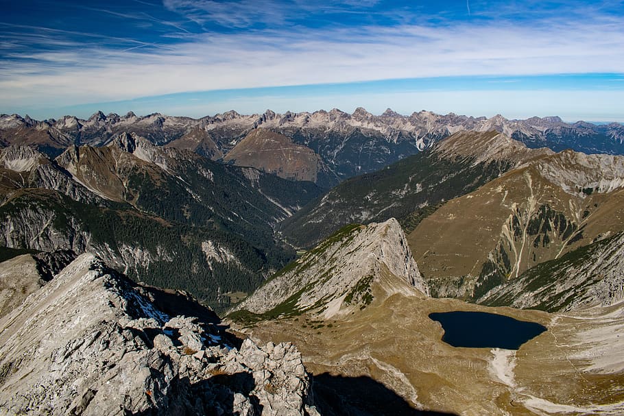 alps, austria, mountains, height, lake, heaven, view, landscape HD wallpaper