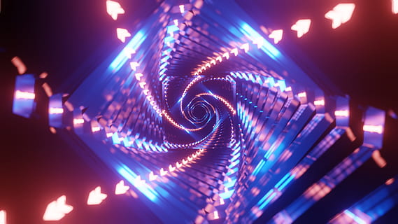 wallpaper, cgi, blender, 4k, abstract, tunnel, perspective HD wallpaper