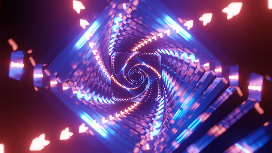 wallpaper, cgi, blender, 4k, abstract, tunnel, perspective HD wallpaper