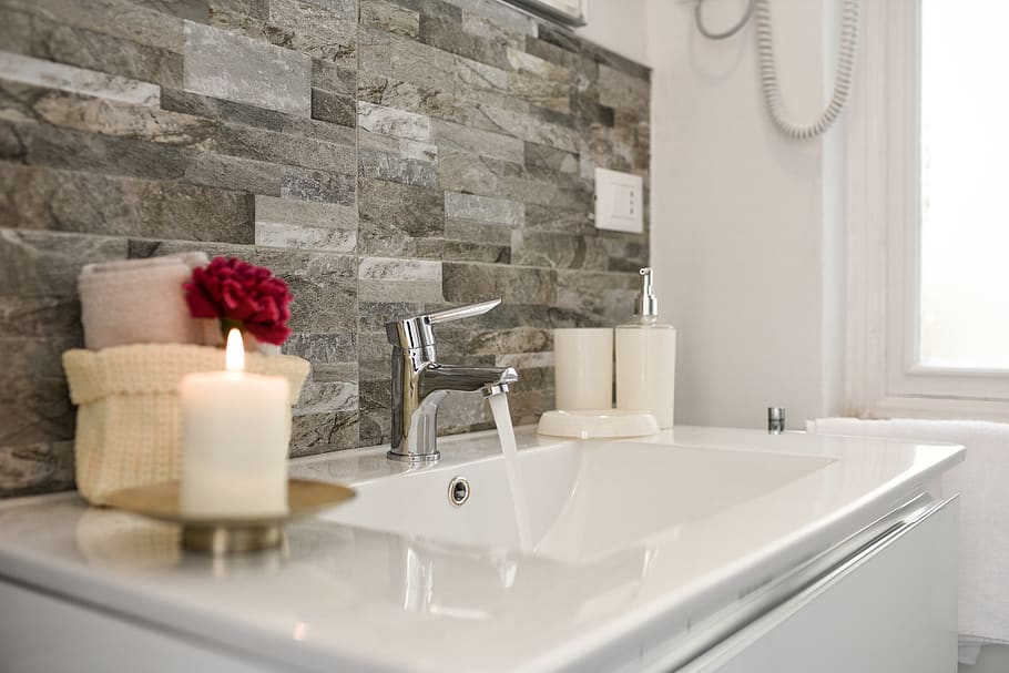 faucet, bathroom, water, home, clean, inside, furniture, modern, HD wallpaper