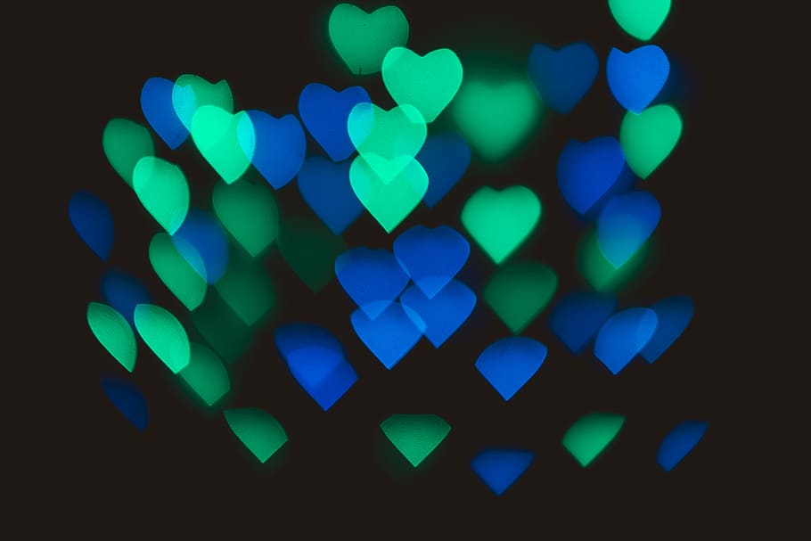 Heart bokeh background. Valentine’s day background, illuminated HD wallpaper