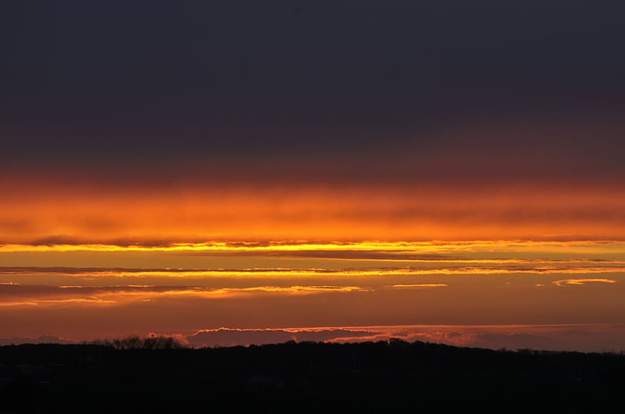 belgium, sunset, sky, orange color, beauty in nature, cloud - sky HD wallpaper