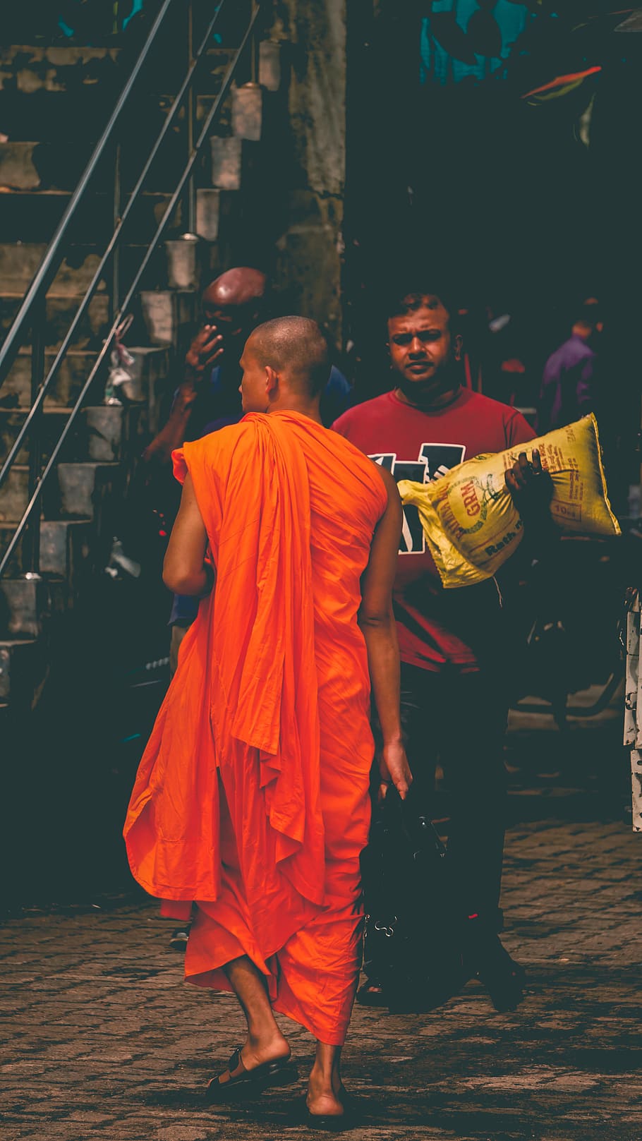 monk, buddhism, religion, full length, real people, traditional clothing HD wallpaper