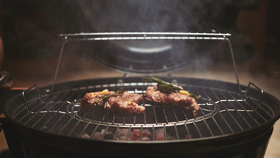 grilled meat on grill, food, food and drink, freshness, barbecue HD wallpaper
