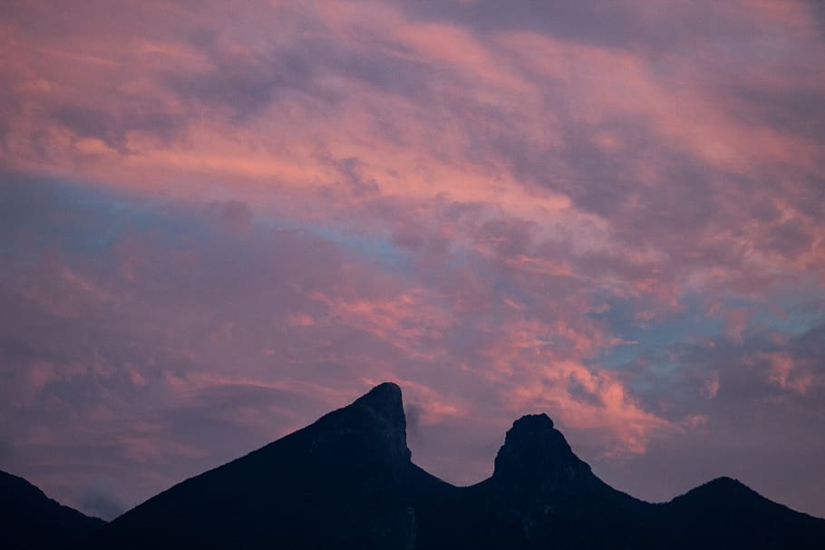 nature, outdoors, sky, mountain, dusk, sunset, dawn, red sky HD wallpaper