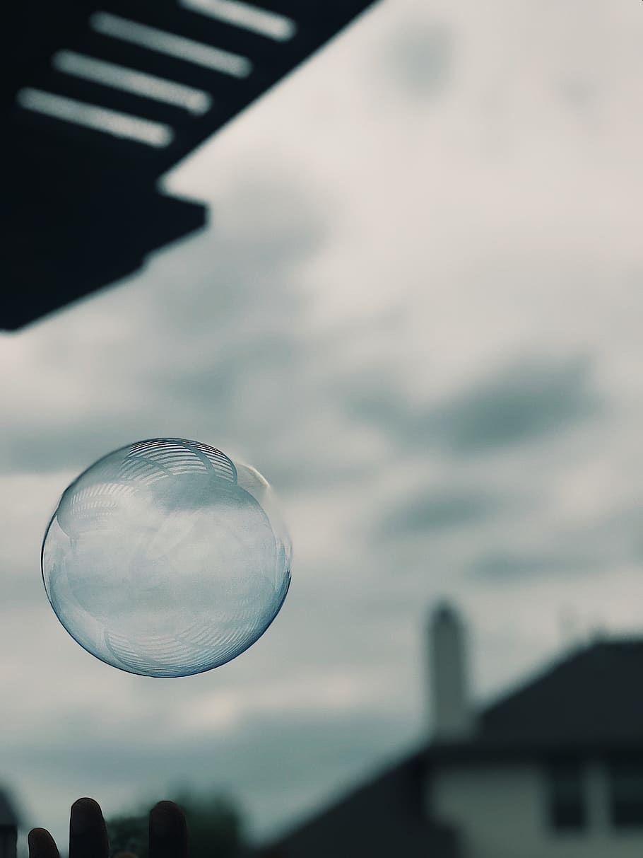 bubble, bubbles, outside, cloud - sky, focus on foreground HD wallpaper