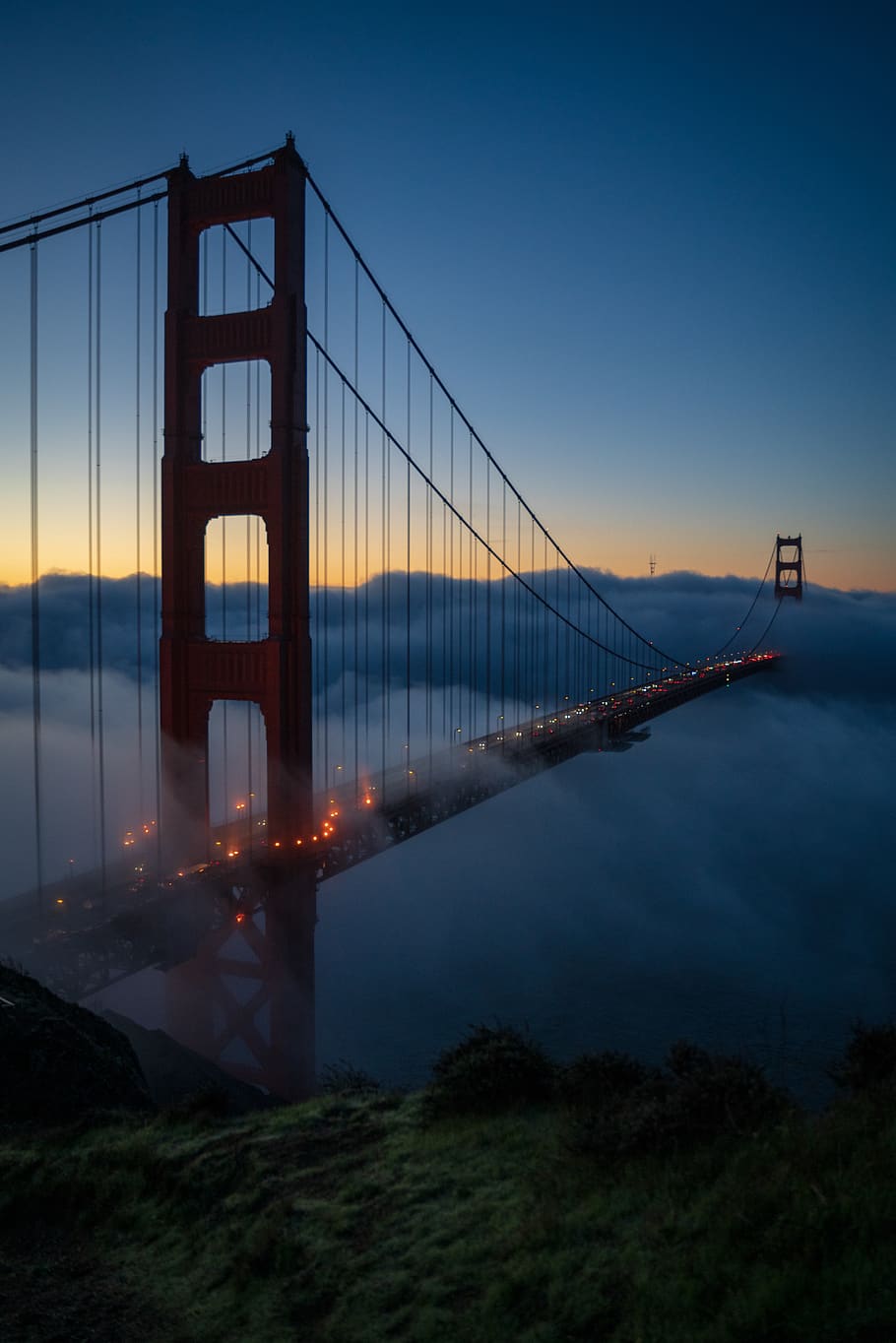 HD wallpaper: Golden Gate bridge at nighttime, building, suspension bridge  | Wallpaper Flare