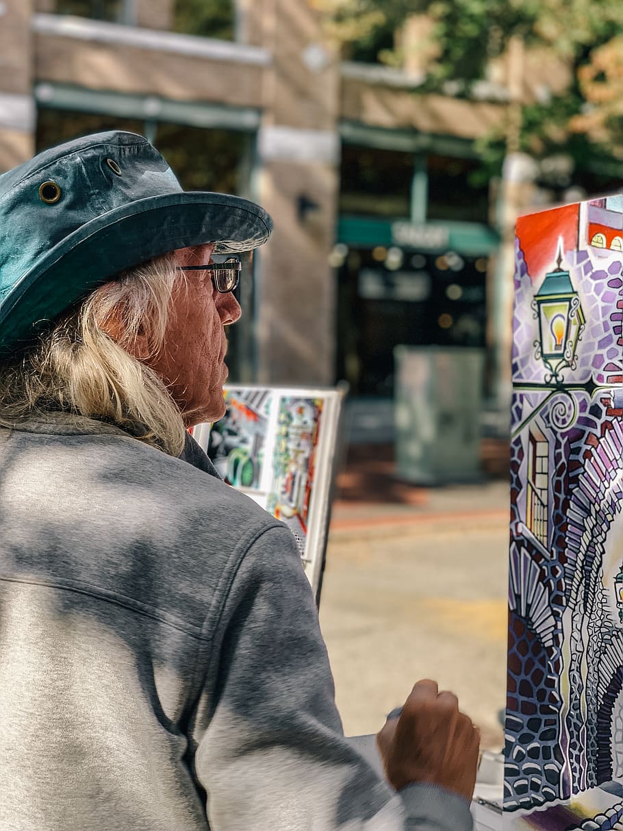 man painting, person, human, people, vancouver, water st, canada HD wallpaper