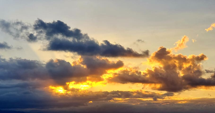 cloud - sky, scenics - nature, sunset, beauty in nature, tranquility HD wallpaper