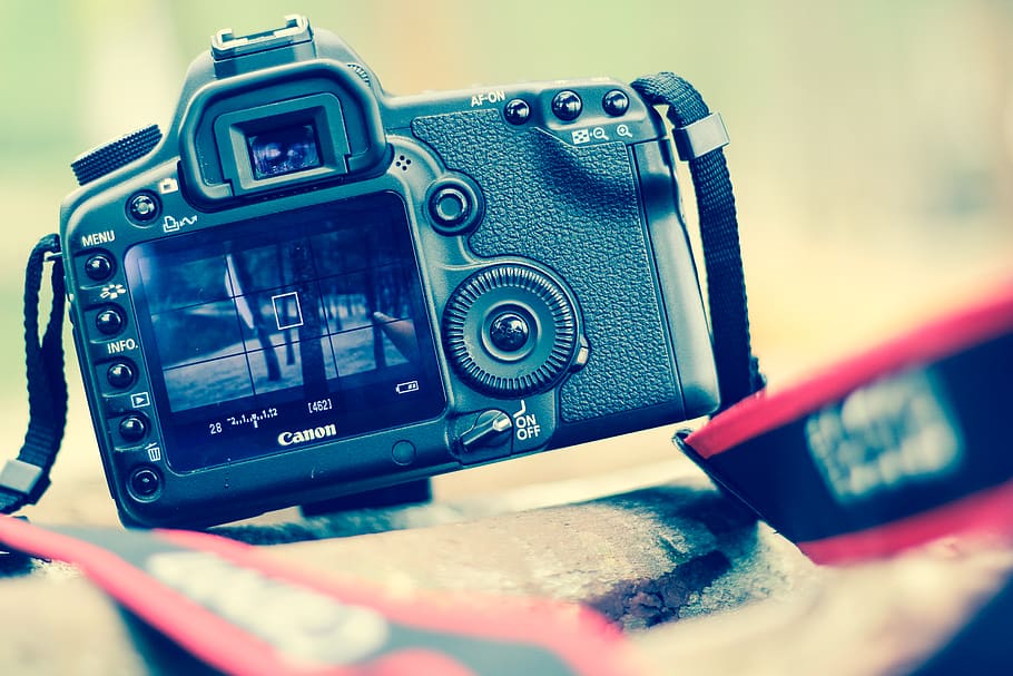 Selective Blur Photo Black Canon Dslr Camera, color, connection HD wallpaper