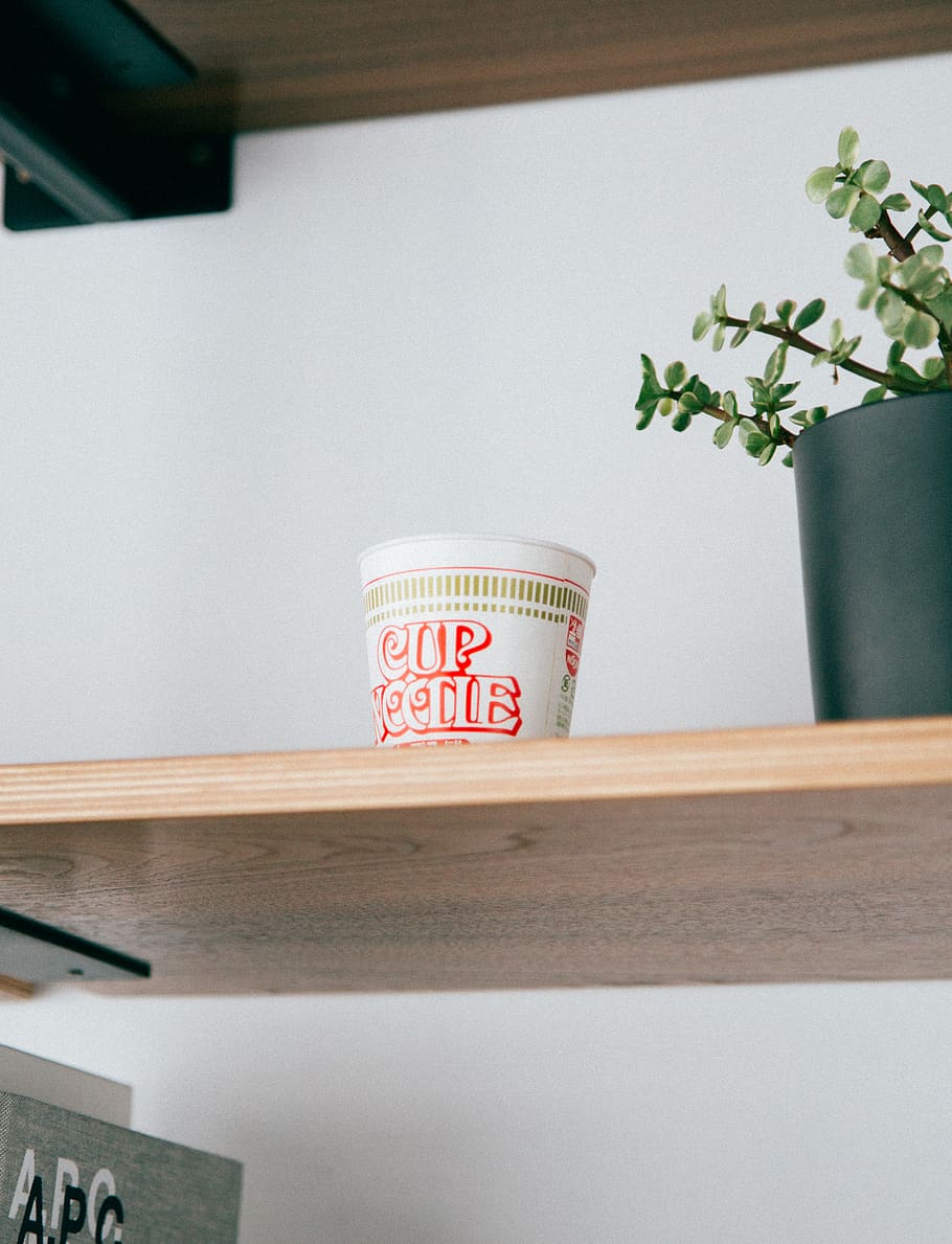 Cup Noodle cup, indoors, table, no people, wood - material, container HD wallpaper