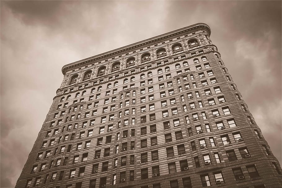 Hd Wallpaper Low Angle Sepia Photography Of A High Rise Building