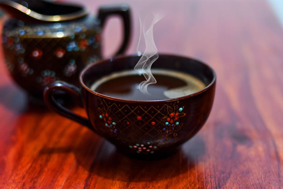 coffee, cup, drink, caffeine, table, breakfast, mug, food and drink HD wallpaper