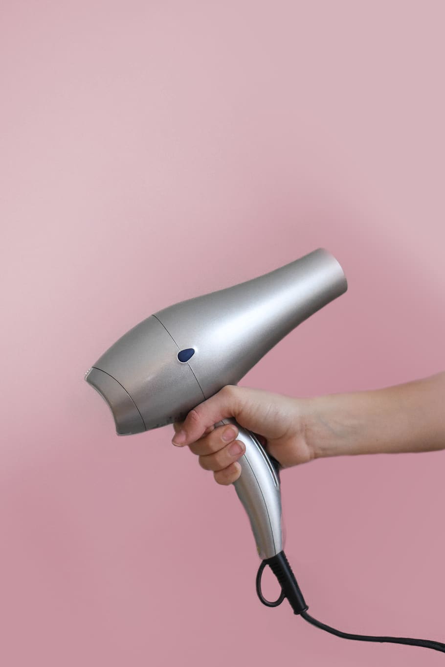 Person Holding Grey Hair Dryer, blow dryer, cosmetic, hair salon, HD wallpaper