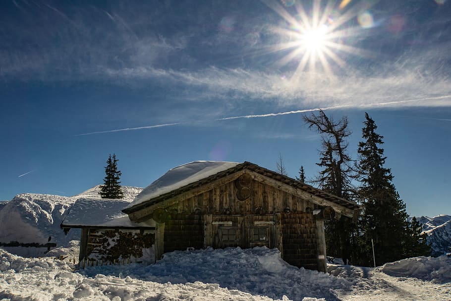 in distance house, nature, outdoors, building, hut, countryside HD wallpaper