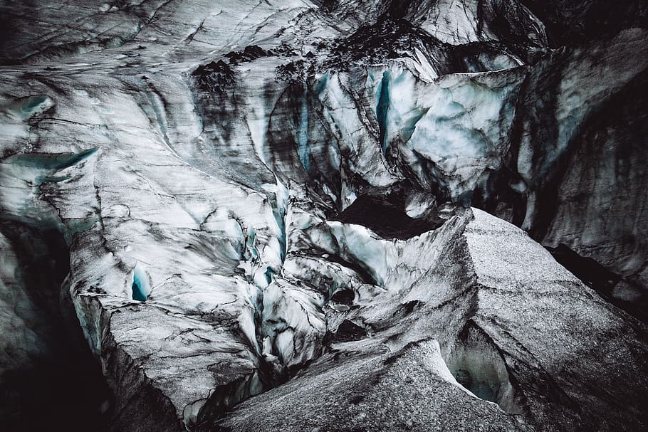 teal and black abstract sketch, glacier, ice, terrain, cavern HD wallpaper