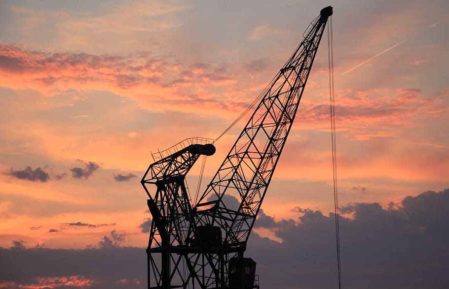 crane, harbor, construction, architecture, metal, tower, rope HD wallpaper