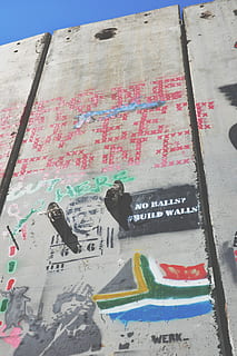 confetti painted concrete wall, palestina, text, asphalt, tarmac HD wallpaper
