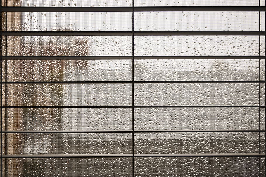 blind, window, rain, backgrounds, full frame, pattern, no people HD wallpaper