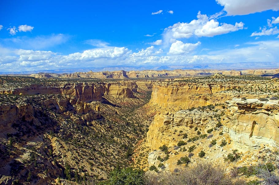 secret mesa, desert, mountain, landscape, nature, utah, clouds, HD wallpaper