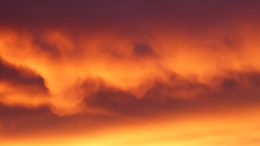 low-angle photo of clouds during golden hour, orange, fire, albertum HD wallpaper