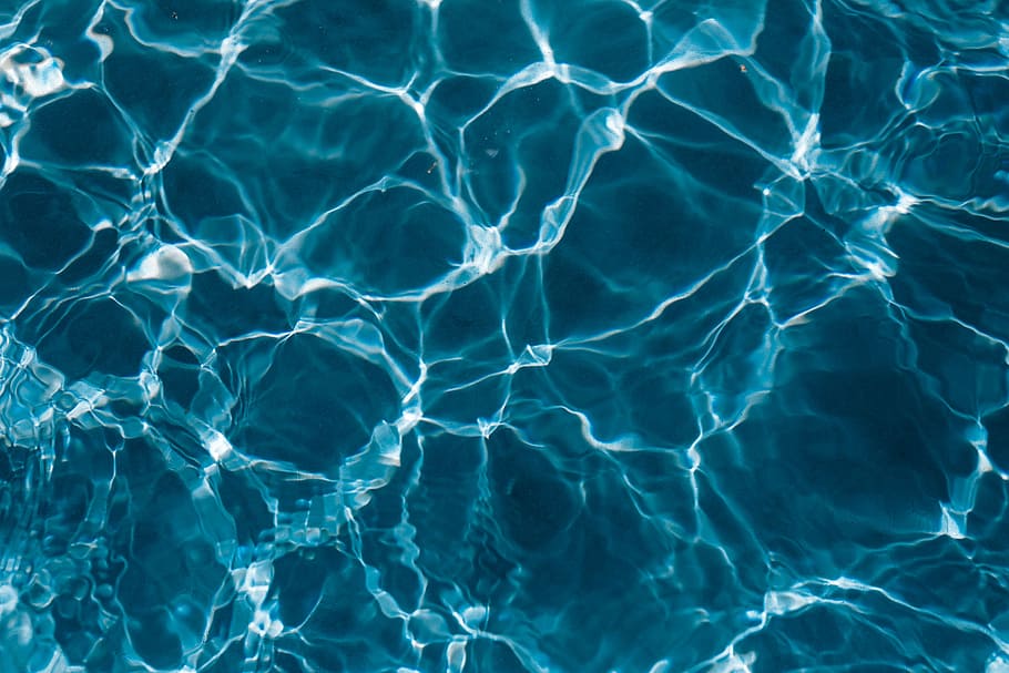 Wavy water surface in a swimming pool, wave, abstract, background HD wallpaper
