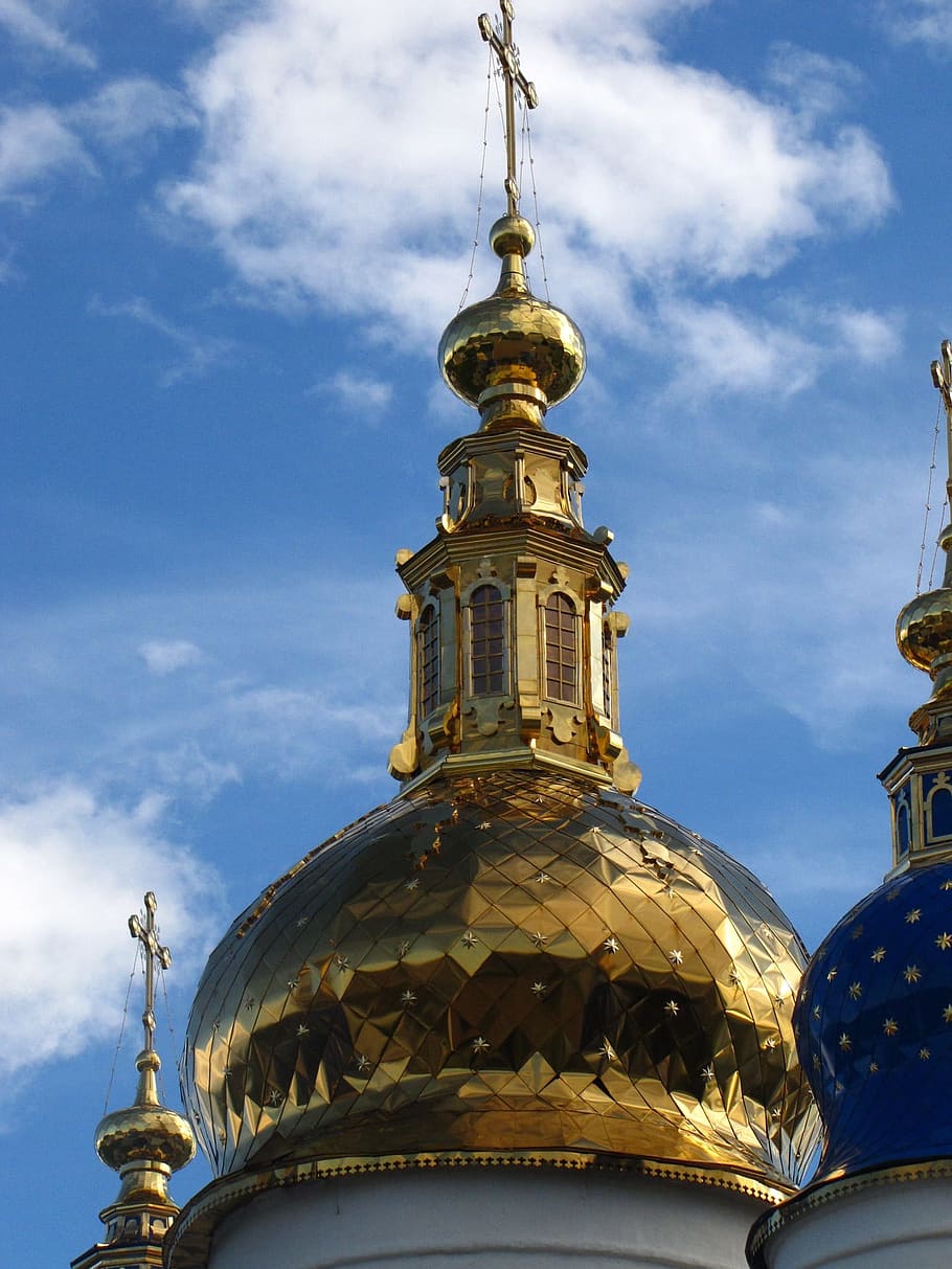 dome, religious, construction, architecture, building, gold HD wallpaper