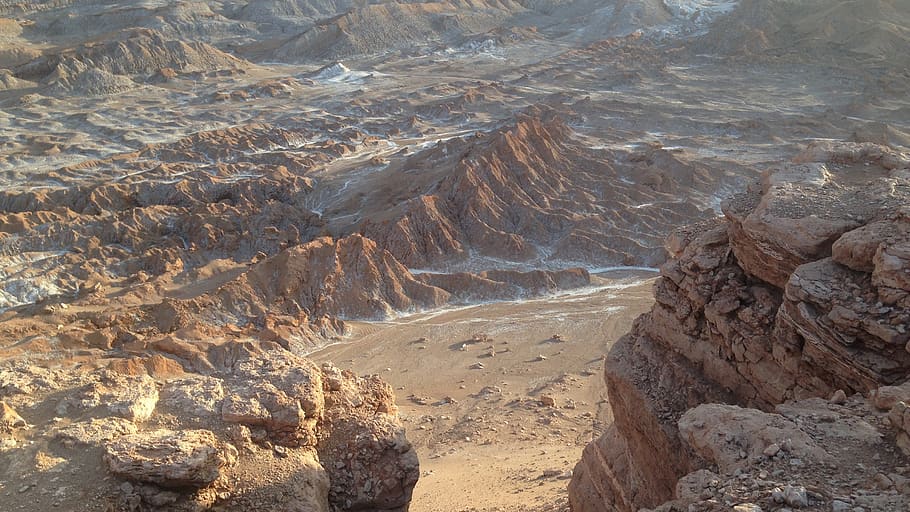 valle de la luna, chile, atacama desert, rocks, dry, landscape, HD wallpaper