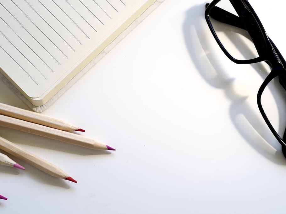 Black Framed Eyeglasses on Desk, document, education, empty, eyewear HD wallpaper